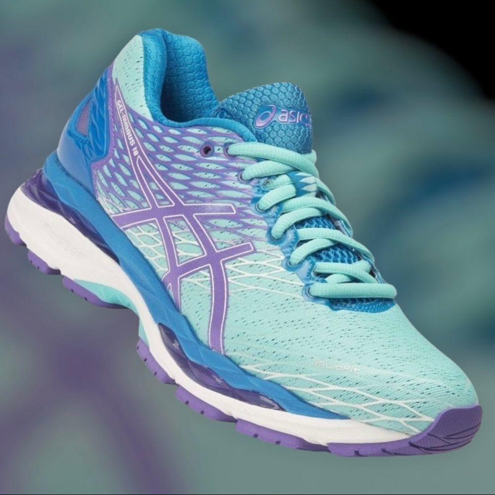 ASICS GEL-Nimbus 18 Women 6.5 US Medium 38 EUR Blue Purple Mint Condition